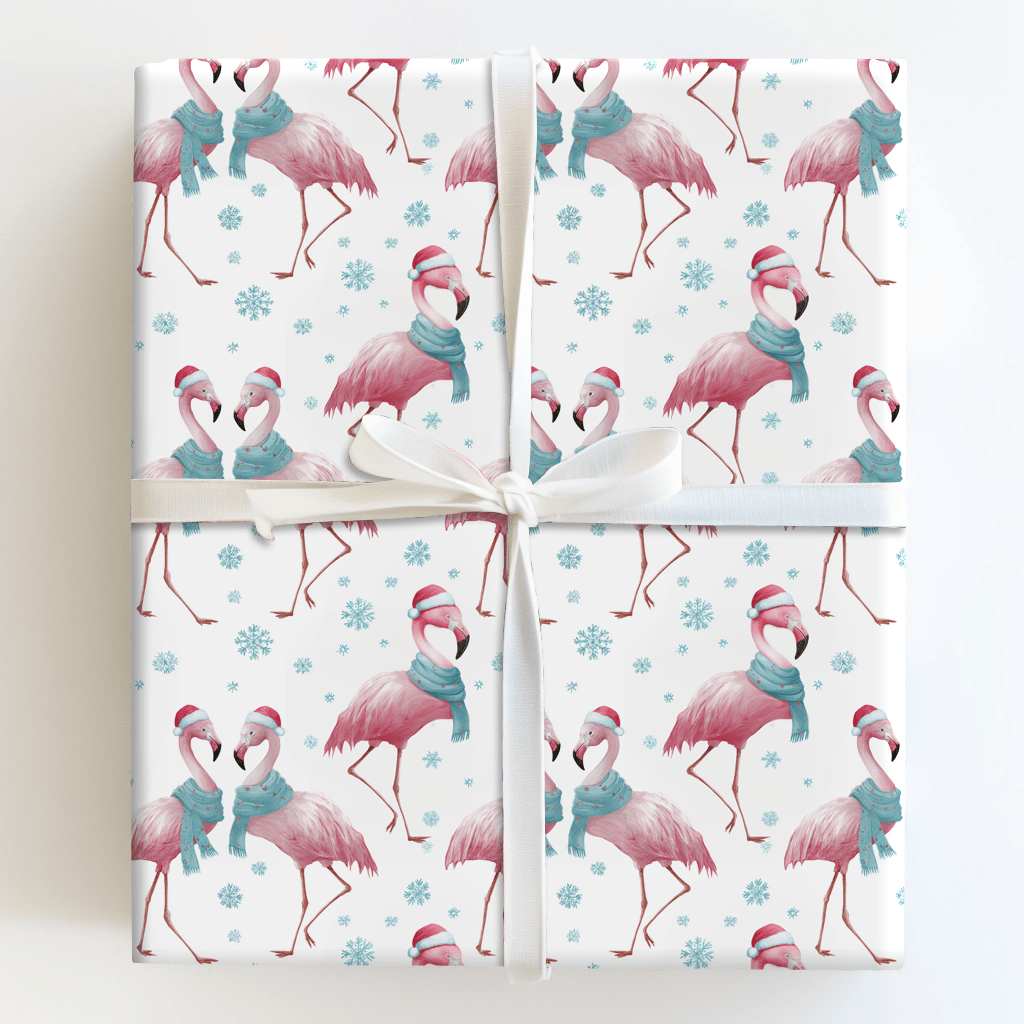 Snow Much Flamingo Fun - Wrapping Paper - Aspen & Arlo