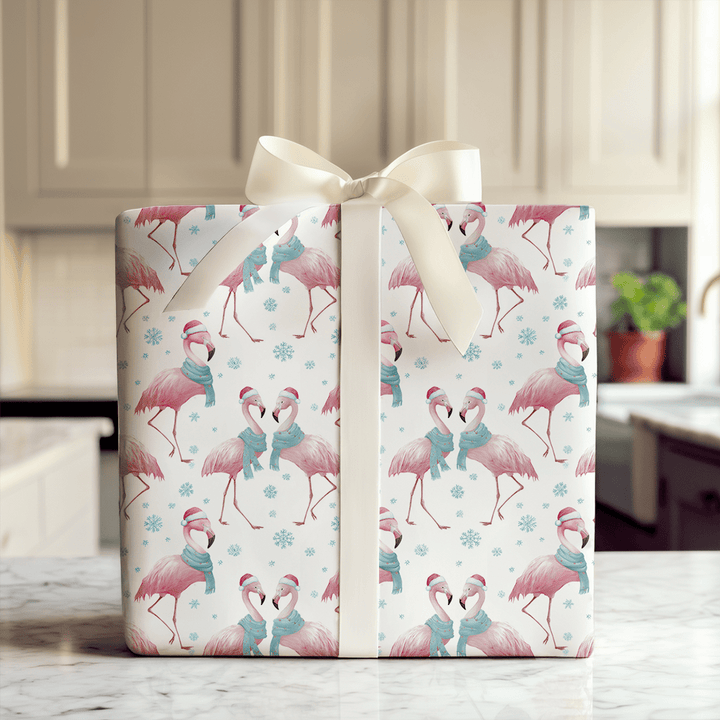 Snow Much Flamingo Fun - Wrapping Paper - Aspen & Arlo
