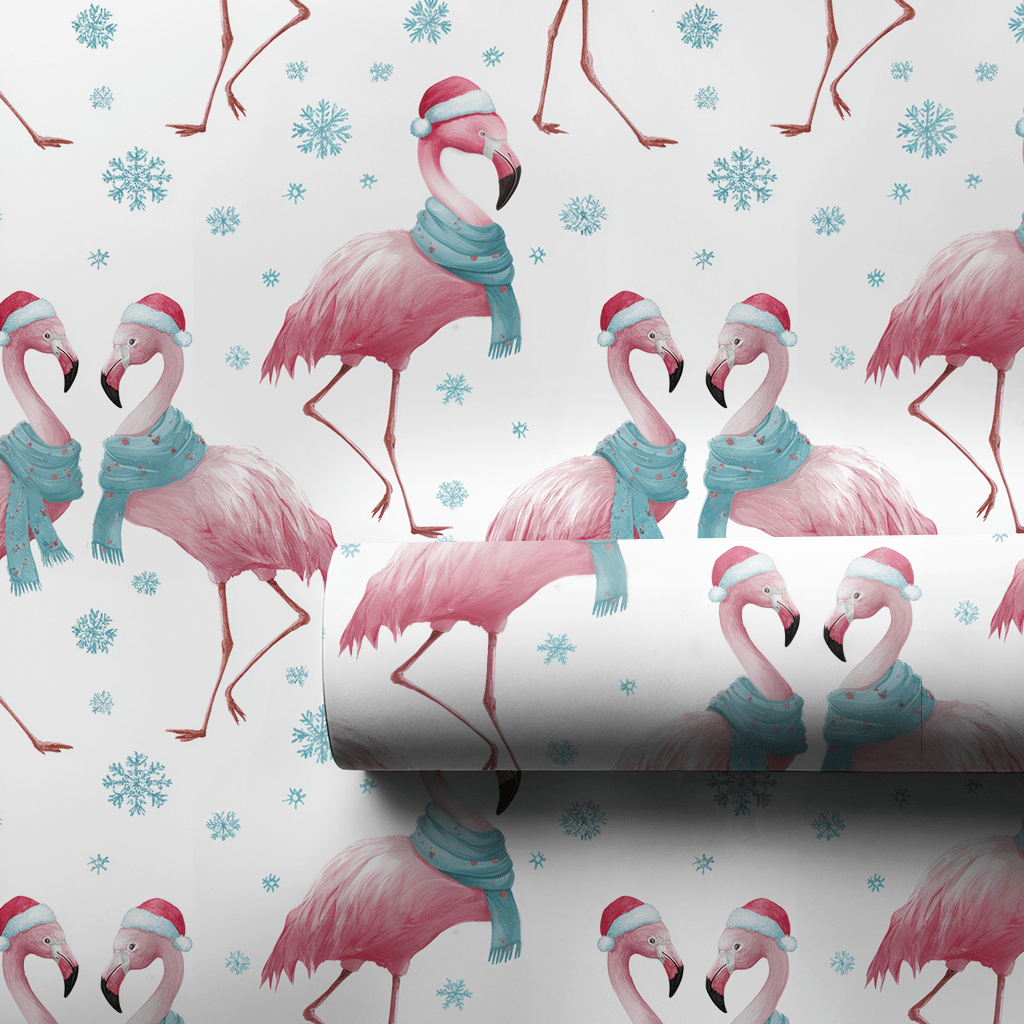 Snow Much Flamingo Fun - Wrapping Paper - Aspen & Arlo