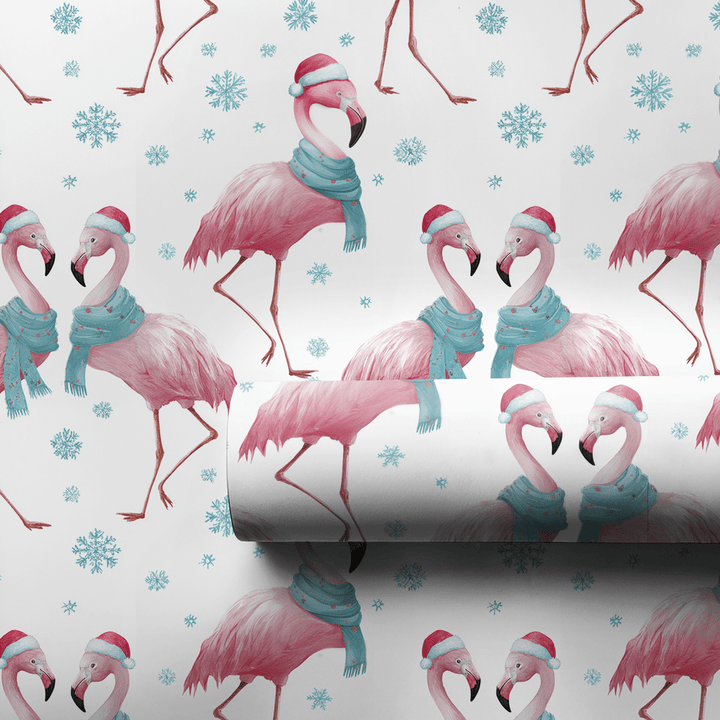 Snow Much Flamingo Fun - Wrapping Paper - Aspen & Arlo