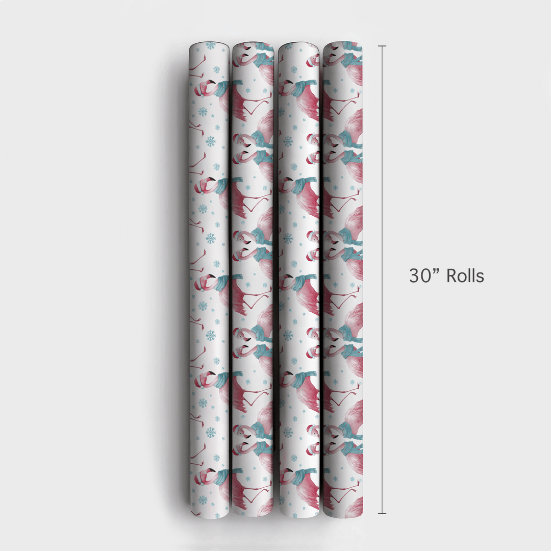 Snow Much Flamingo Fun - Wrapping Paper - Aspen & Arlo