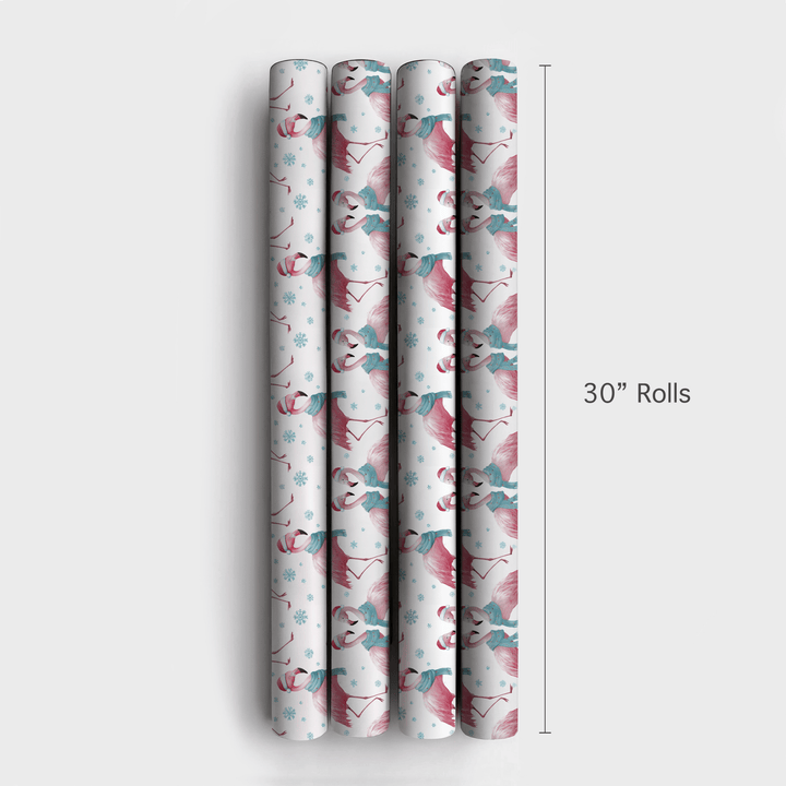 Snow Much Flamingo Fun - Wrapping Paper - Aspen & Arlo