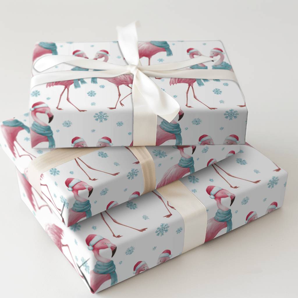 Snow Much Flamingo Fun - Wrapping Paper - Aspen & Arlo