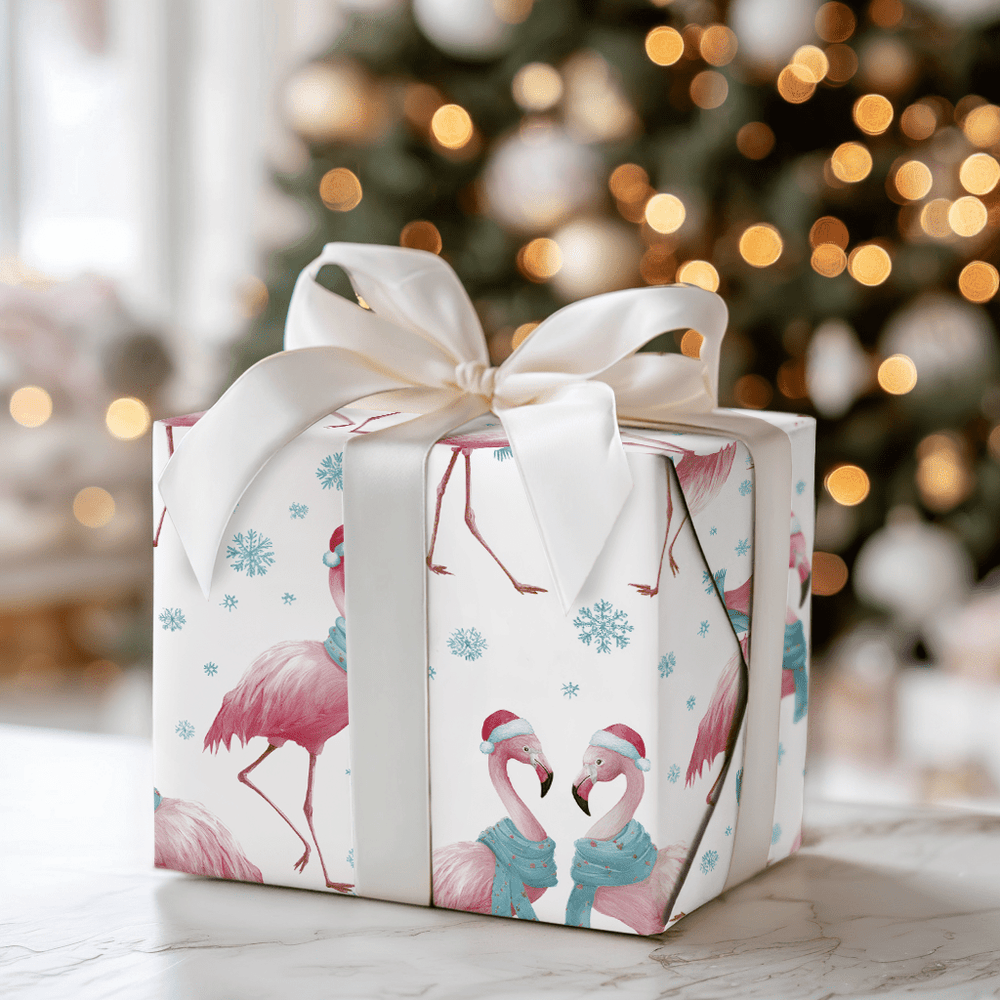 Snow Much Flamingo Fun - Wrapping Paper - Aspen & Arlo