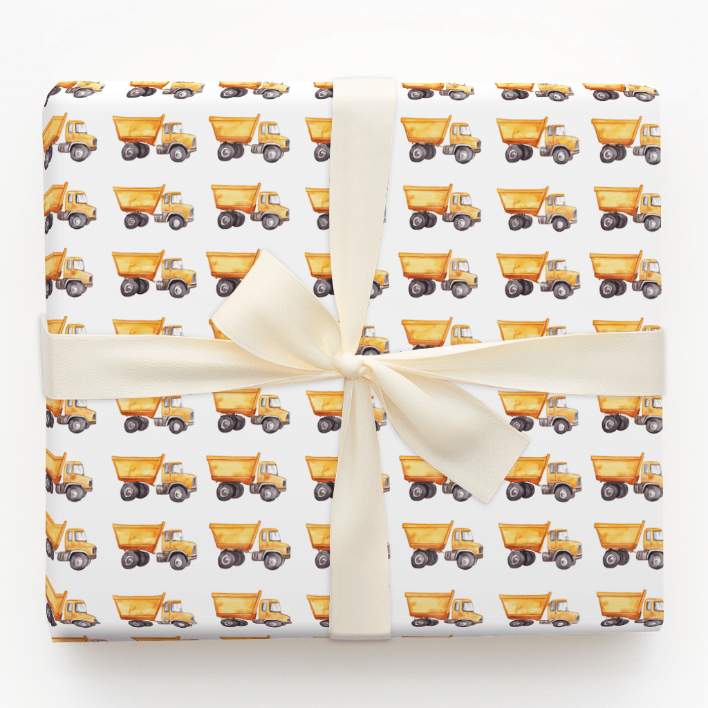 Boys at Work Wrapping Paper: Construction Truck Gift Wrap – Aspen & Arlo