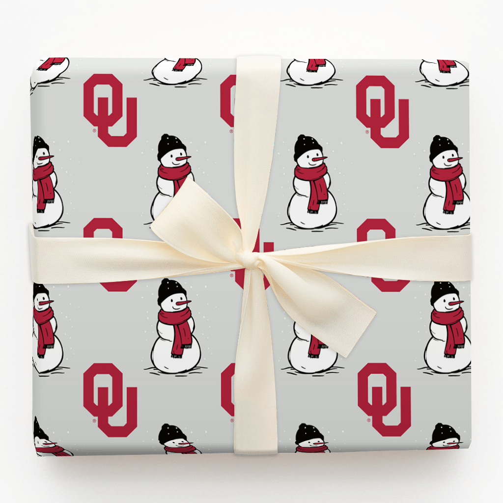 Oklahoma University Snowman - Wrapping Paper - Aspen & Arlo
