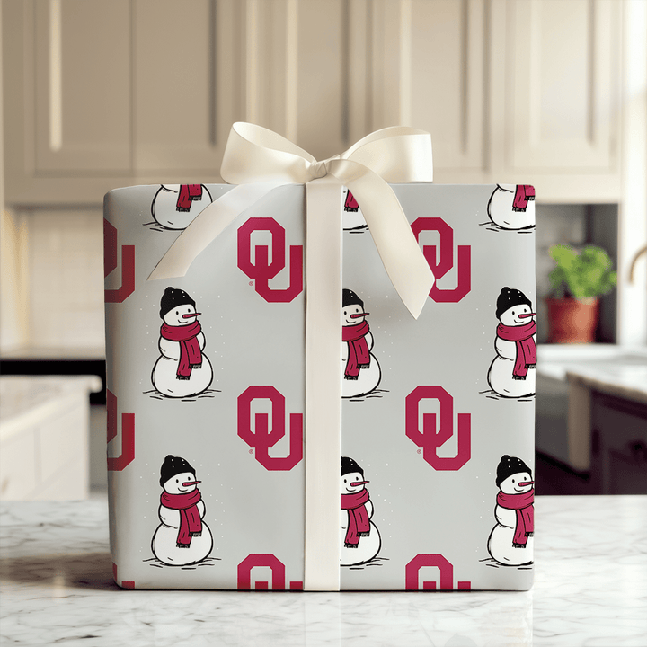Oklahoma University Snowman - Wrapping Paper - Aspen & Arlo