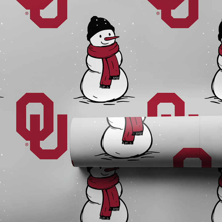 Oklahoma University Snowman - Wrapping Paper - Aspen & Arlo