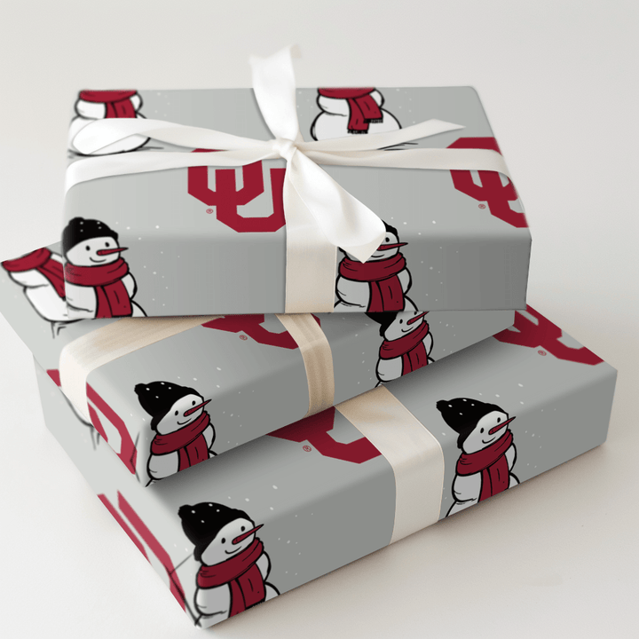Oklahoma University Snowman - Wrapping Paper - Aspen & Arlo