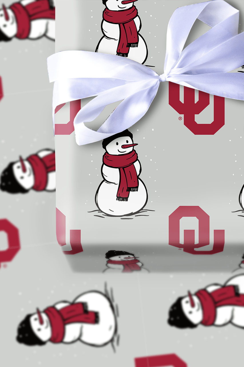 Oklahoma University Snowman - Wrapping Paper - Aspen & Arlo