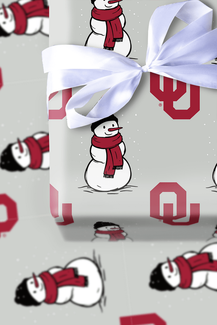 Oklahoma University Snowman - Wrapping Paper - Aspen & Arlo