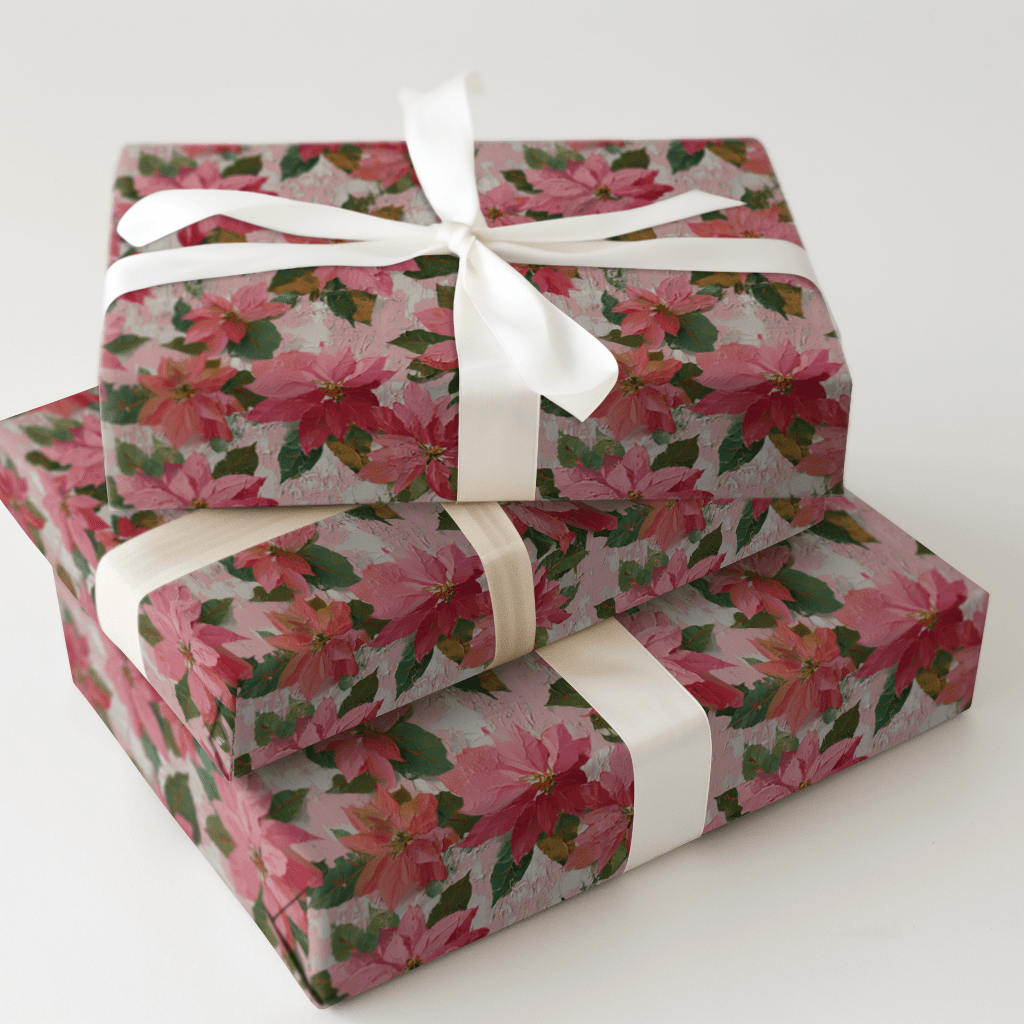 Poinsettia Pink - Wrapping Paper - Aspen & Arlo