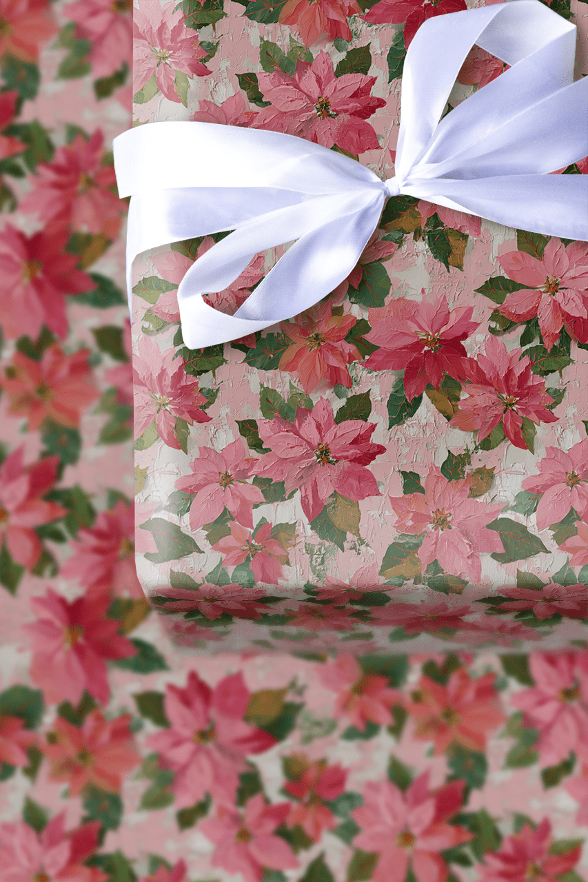 Poinsettia Pink - Wrapping Paper - Aspen & Arlo
