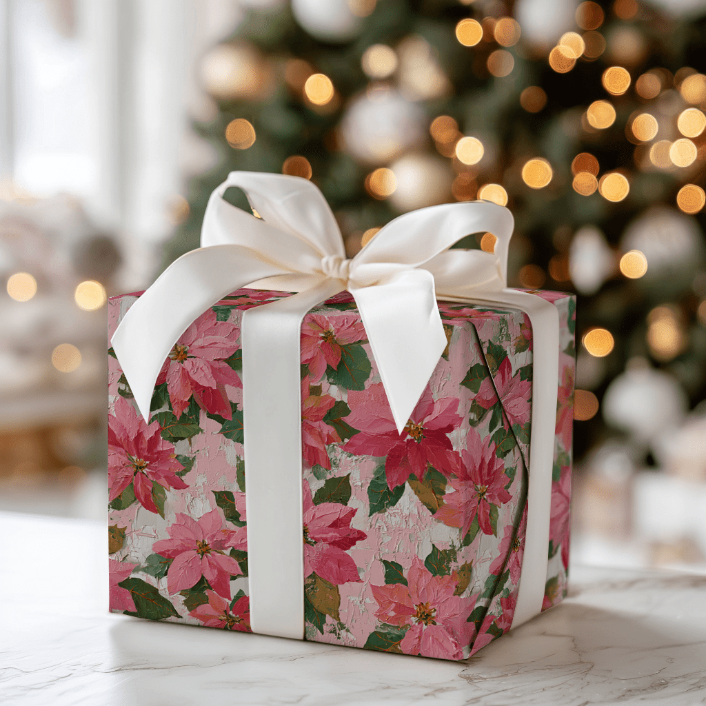 Poinsettia Pink - Wrapping Paper - Aspen & Arlo