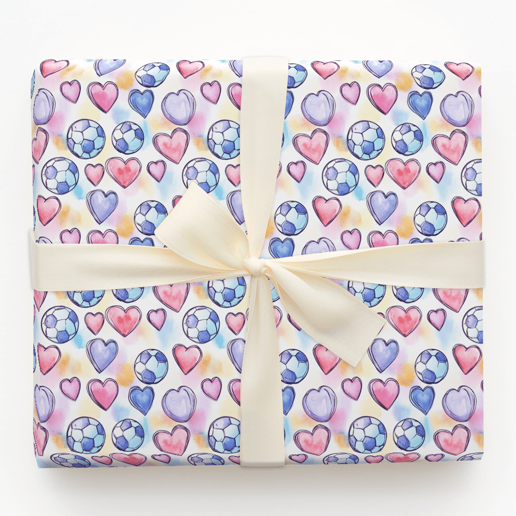 My Soccer Valentine - Wrapping Paper - Aspen & Arlo