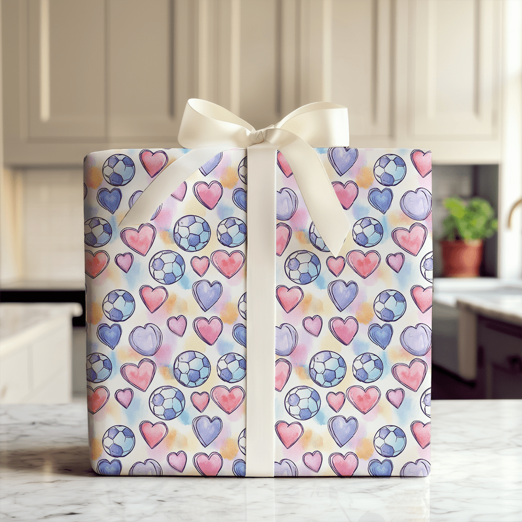 My Soccer Valentine - Wrapping Paper - Aspen & Arlo