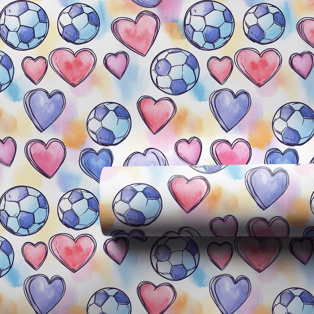 My Soccer Valentine - Wrapping Paper - Aspen & Arlo