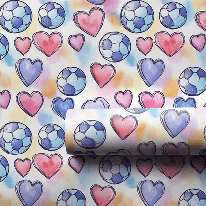 My Soccer Valentine - Wrapping Paper - Aspen & Arlo