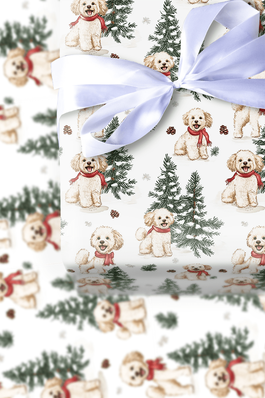 Snow Day for Maltipoos - Wrapping Paper - Aspen & Arlo