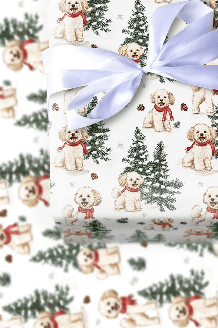 Snow Day for Maltipoos - Wrapping Paper - Aspen & Arlo