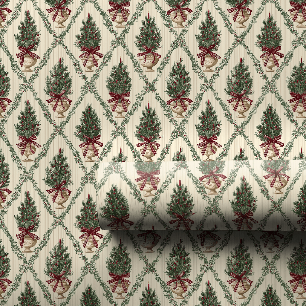 Heritage Pine Urns - Wrapping Paper - Aspen & Arlo