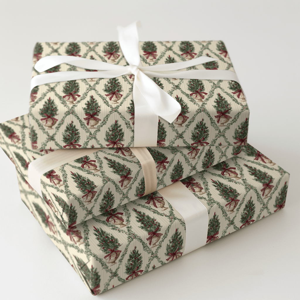 Heritage Pine Urns - Wrapping Paper - Aspen & Arlo