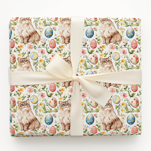 Easter Eggs with the Persian Longhair - Wrapping Paper - Aspen & Arlo