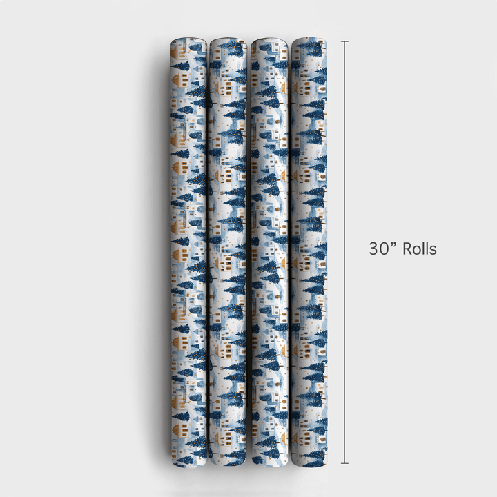 Snowfall in Santorini - Wrapping Paper - Aspen & Arlo