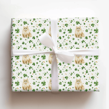 Shamrocks with the Maine Coon - Wrapping Paper - Aspen & Arlo
