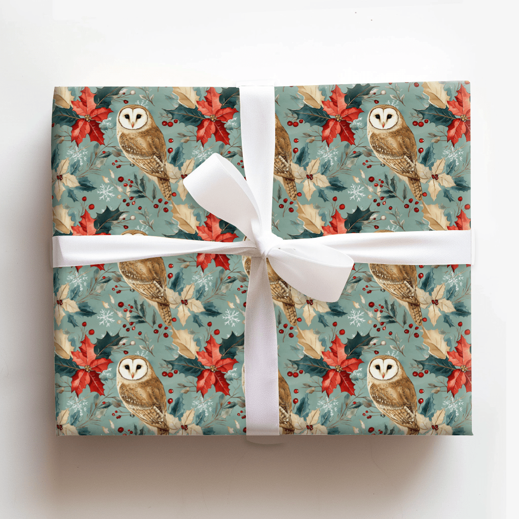 Poinsettia Perch - Wrapping Paper - Aspen & Arlo