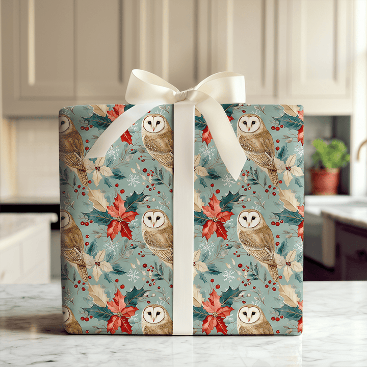 Poinsettia Perch - Wrapping Paper - Aspen & Arlo