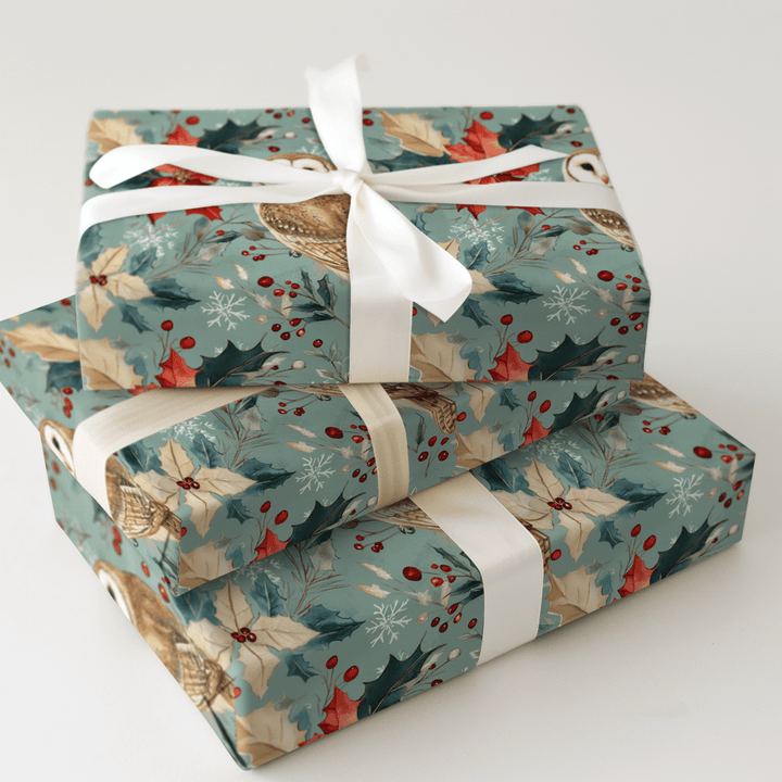 Poinsettia Perch - Wrapping Paper - Aspen & Arlo