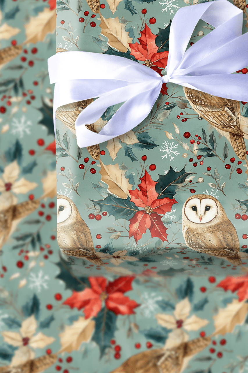 Poinsettia Perch - Wrapping Paper - Aspen & Arlo