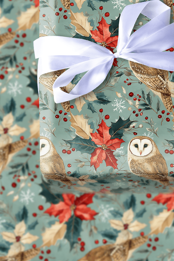 Poinsettia Perch - Wrapping Paper - Aspen & Arlo