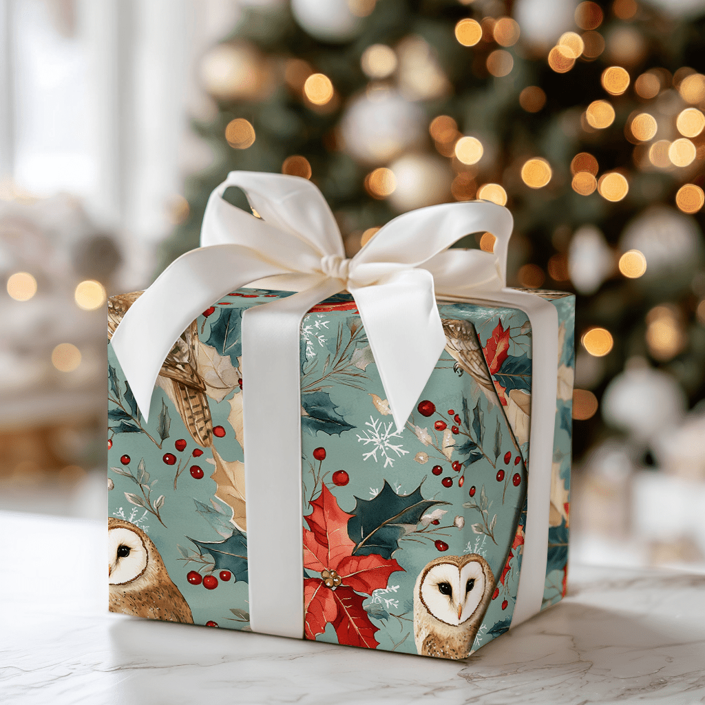 Poinsettia Perch - Wrapping Paper - Aspen & Arlo