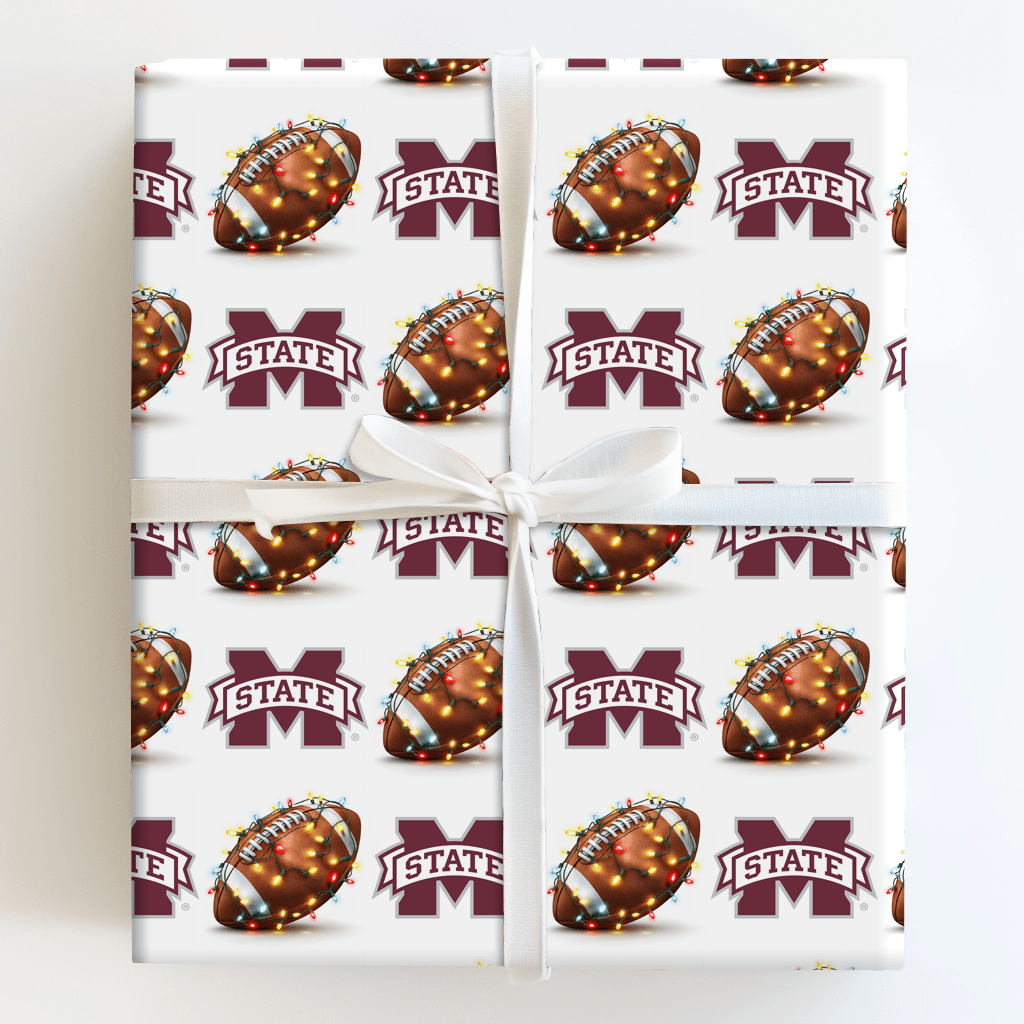 Festive First Down Bulldogs - Wrapping Paper - Aspen & Arlo