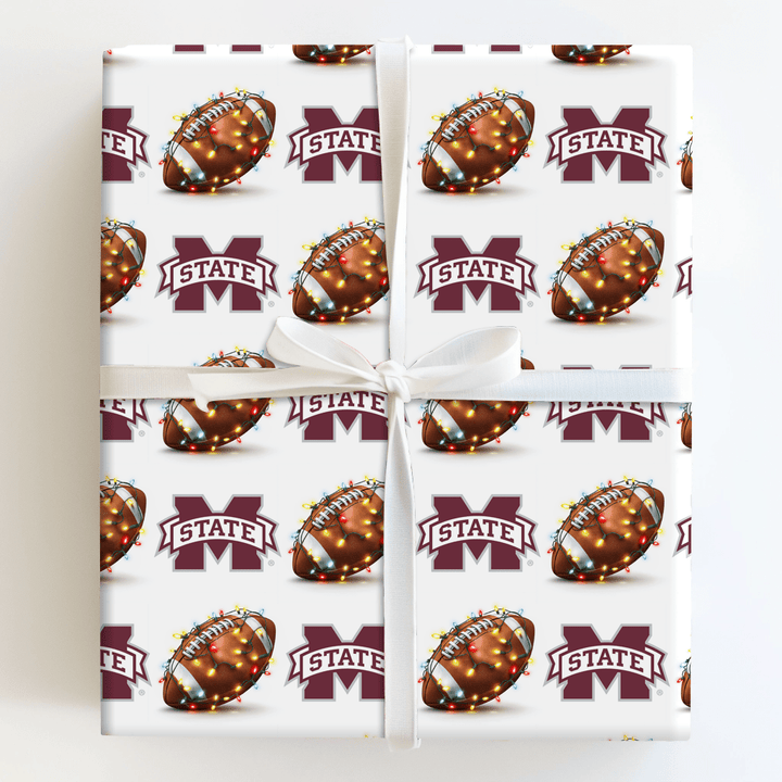 Festive First Down Bulldogs - Wrapping Paper - Aspen & Arlo