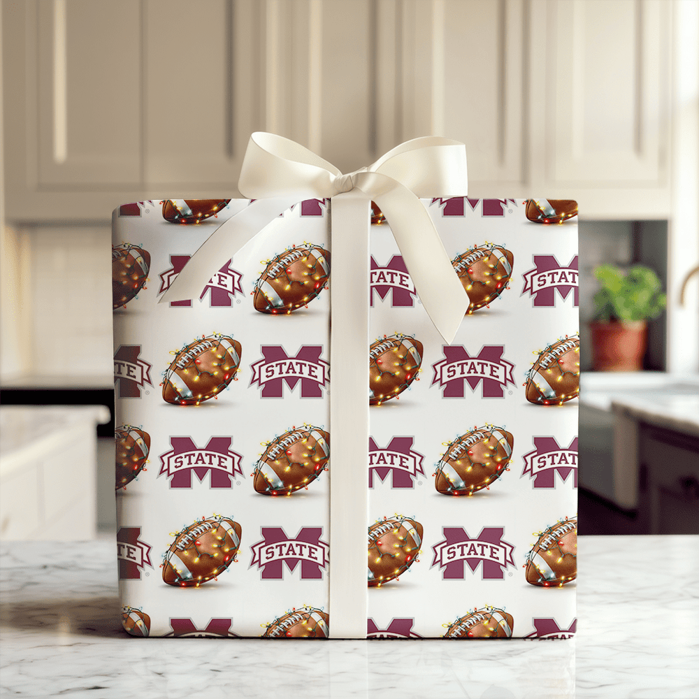 Festive First Down Bulldogs - Wrapping Paper - Aspen & Arlo