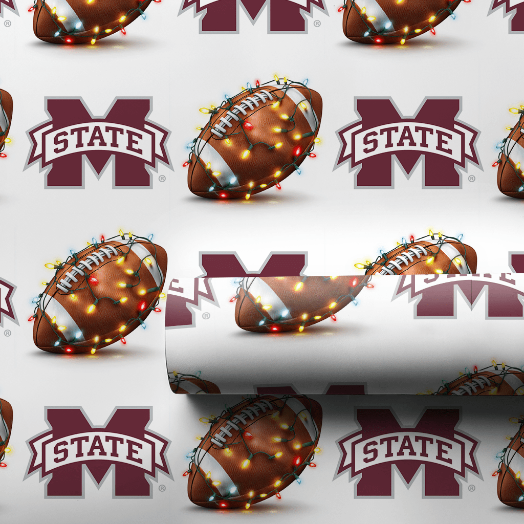 Festive First Down Bulldogs - Wrapping Paper - Aspen & Arlo