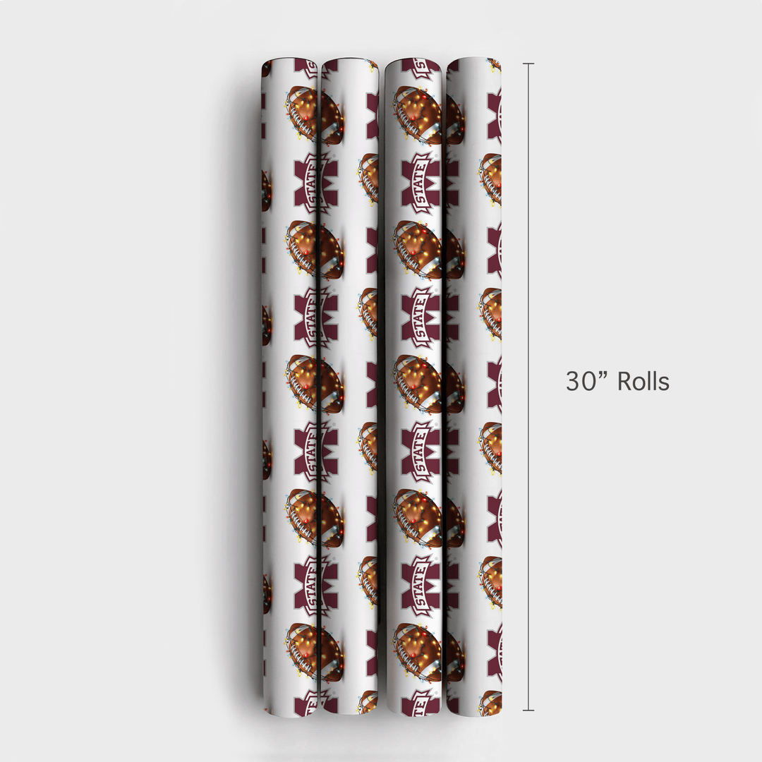 Festive First Down Bulldogs - Wrapping Paper - Aspen & Arlo