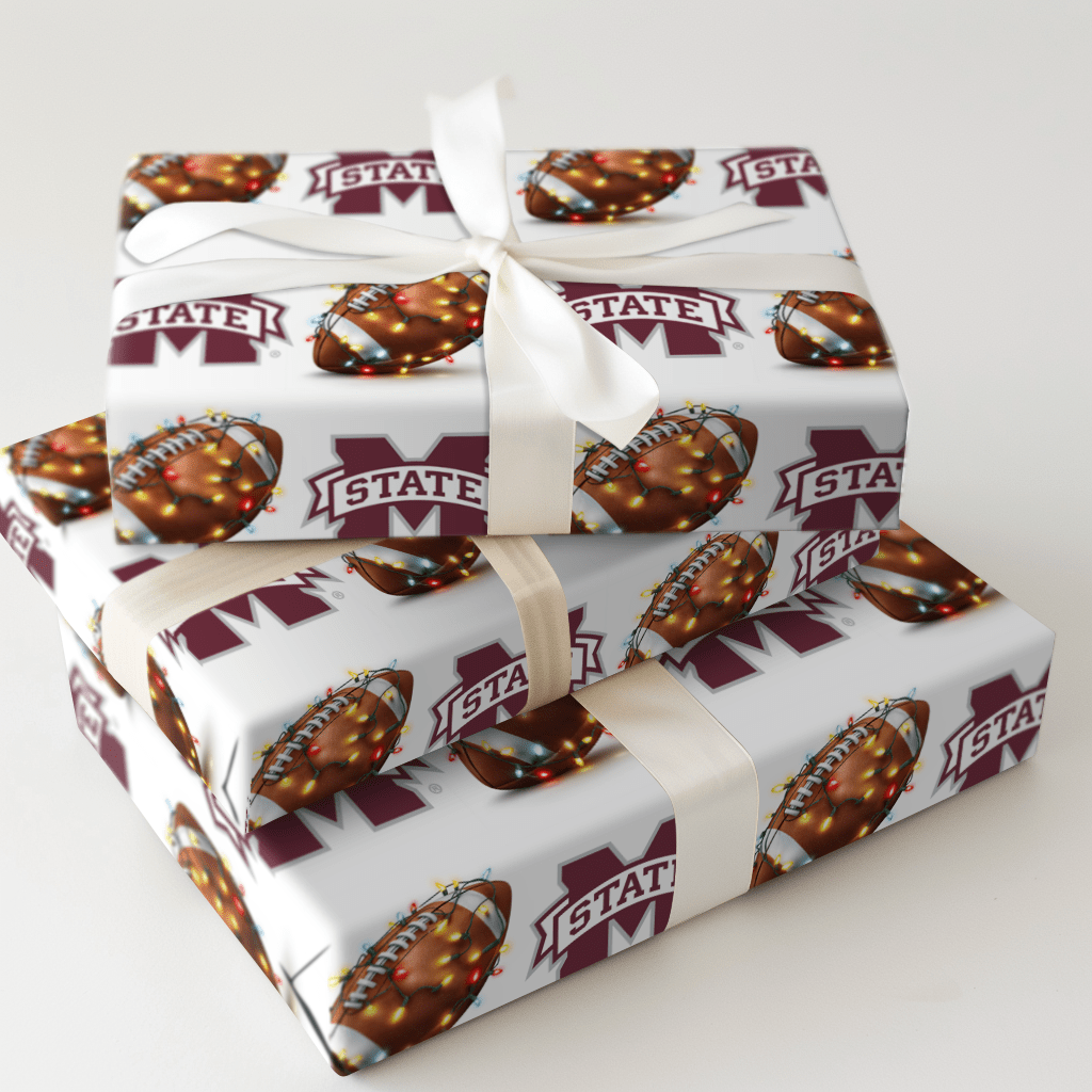 Festive First Down Bulldogs - Wrapping Paper - Aspen & Arlo