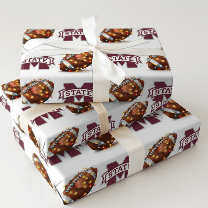 Festive First Down Bulldogs - Wrapping Paper - Aspen & Arlo