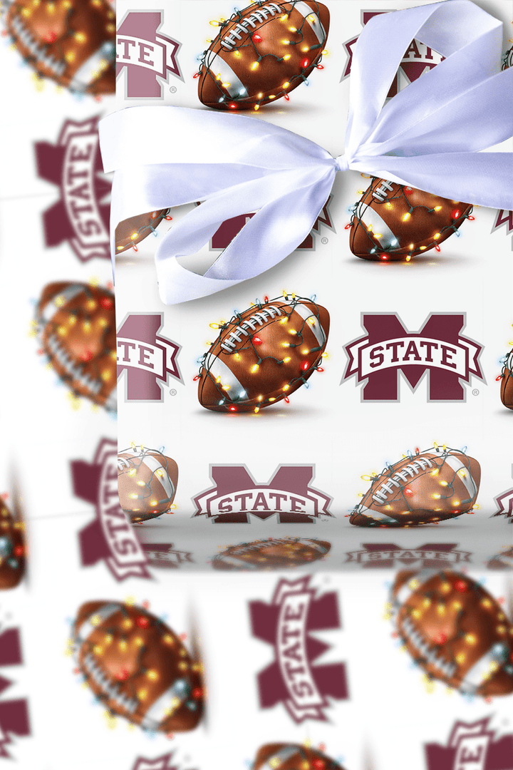 Festive First Down Bulldogs - Wrapping Paper - Aspen & Arlo
