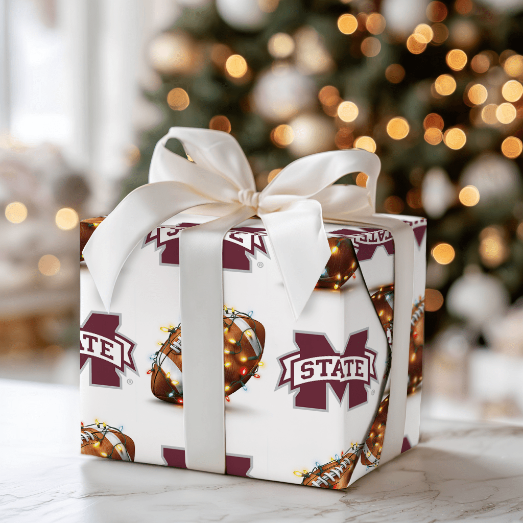 Festive First Down Bulldogs - Wrapping Paper - Aspen & Arlo