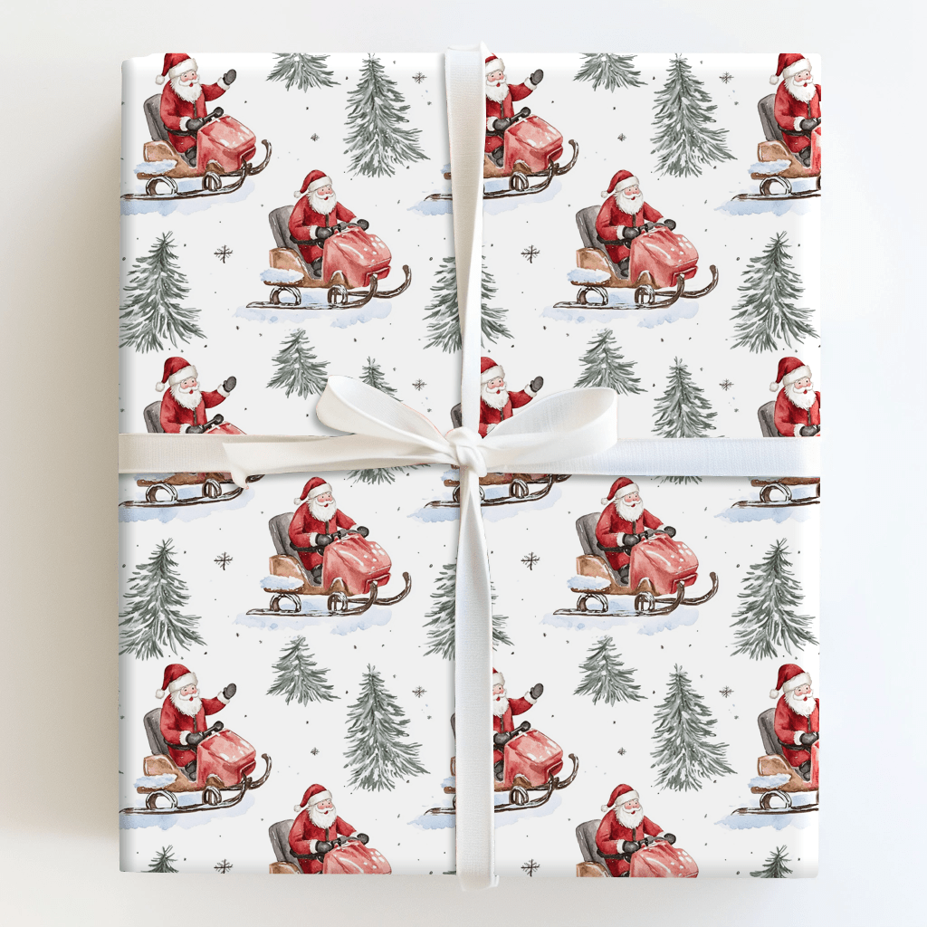 Snowmobile Sleigh Ride - Wrapping Paper - Aspen & Arlo