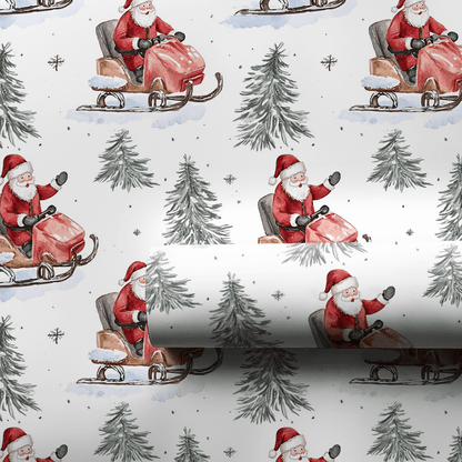 Snowmobile Sleigh Ride - Wrapping Paper - Aspen & Arlo