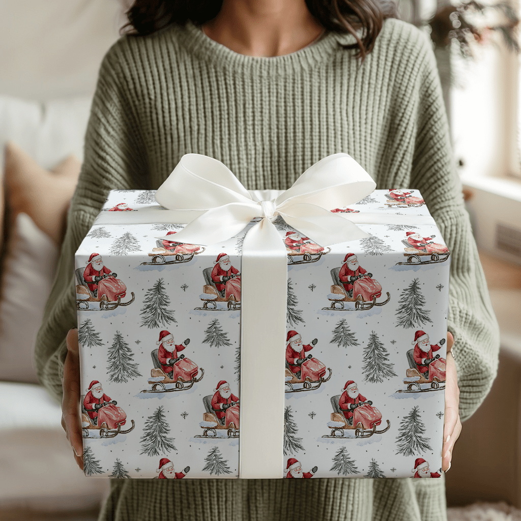 Snowmobile Sleigh Ride - Wrapping Paper - Aspen & Arlo