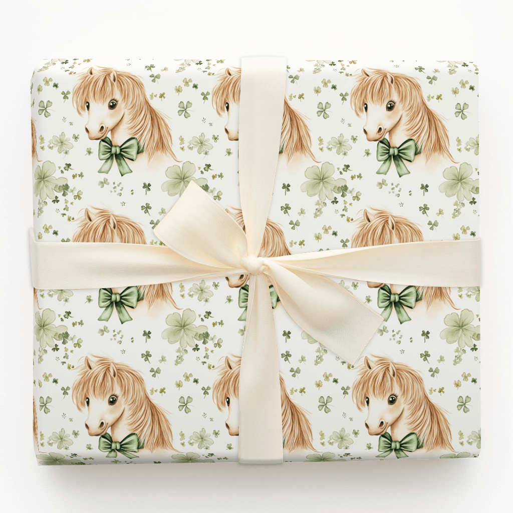Shamrocks with the Shetland - Wrapping Paper - Aspen & Arlo