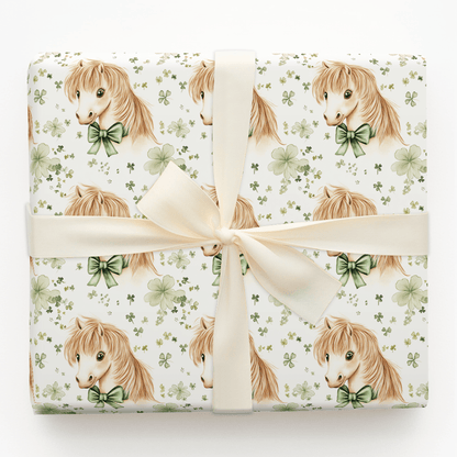 Shamrocks with the Shetland - Wrapping Paper - Aspen & Arlo