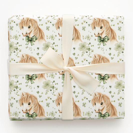 Shamrocks with the Shetland - Wrapping Paper - Aspen & Arlo